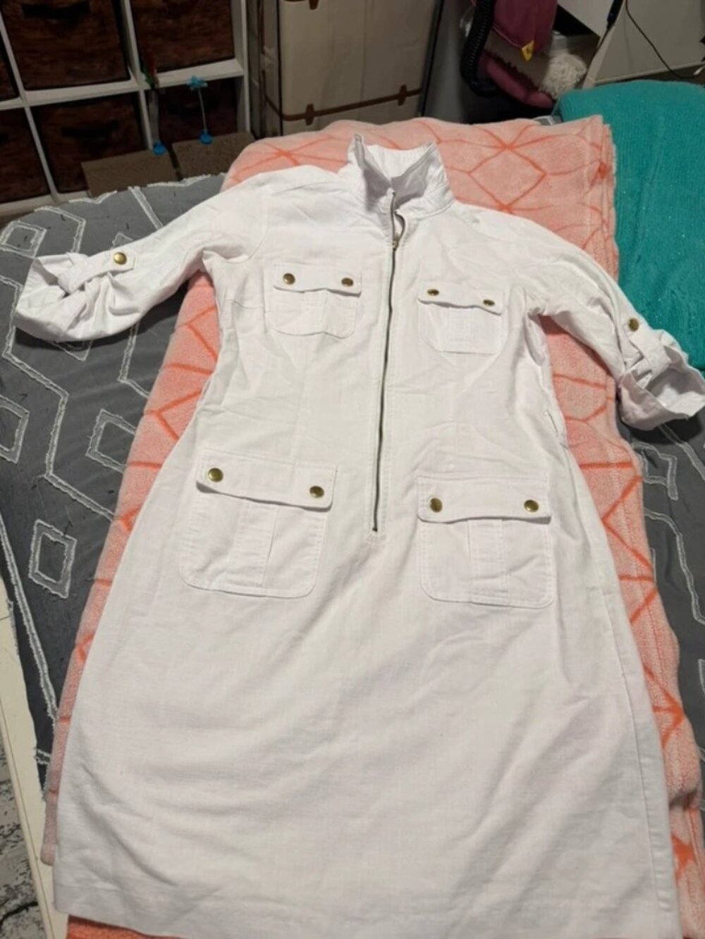 White linen dress